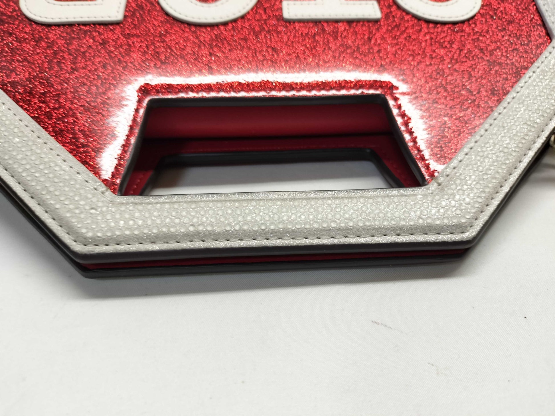 Kate Spade Red Multi Detour Glitter Patent Handbag