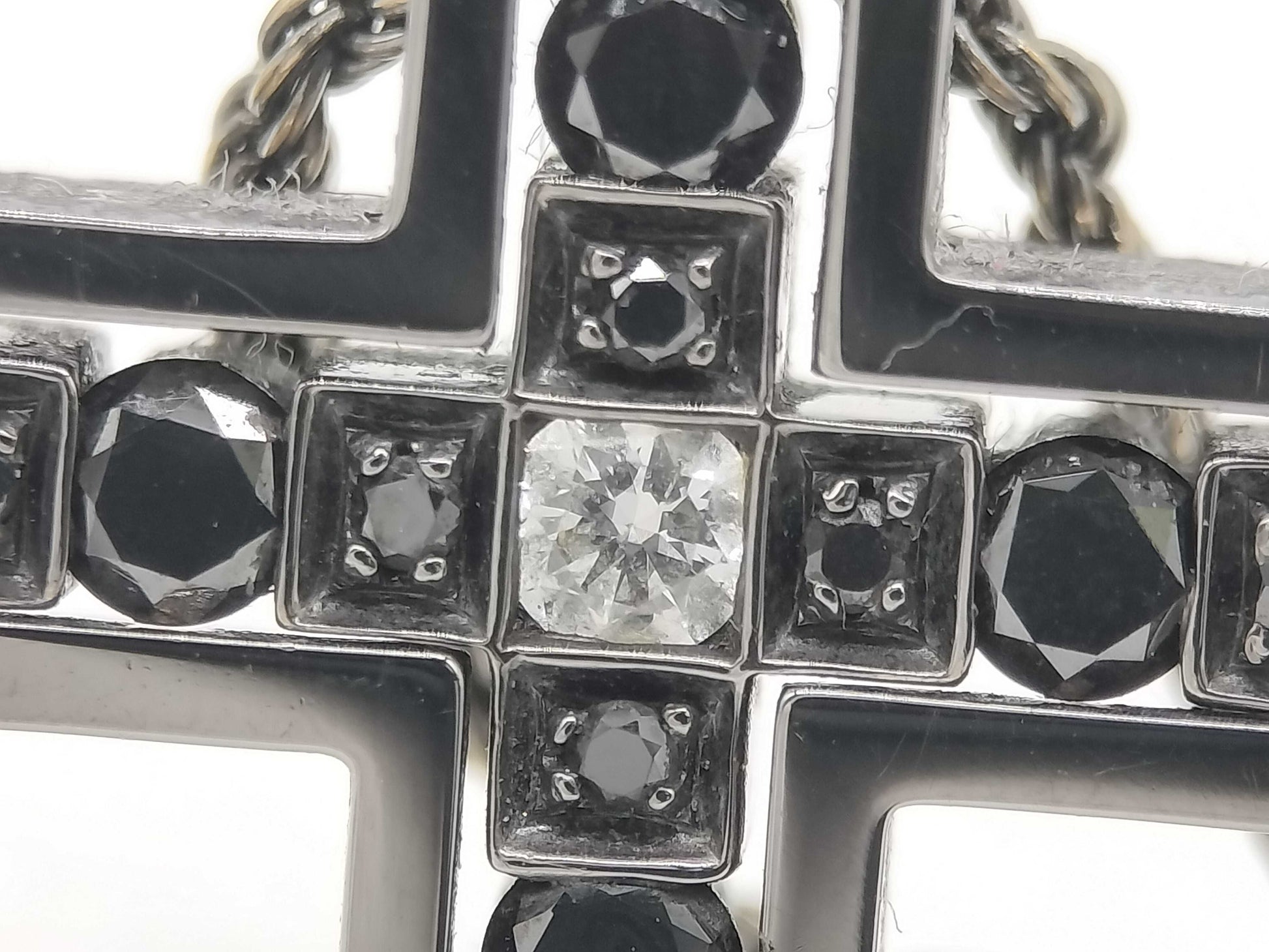 Damiani Belle Epoque Black Diamond Necklace in 750 White Gold, 10.1g 