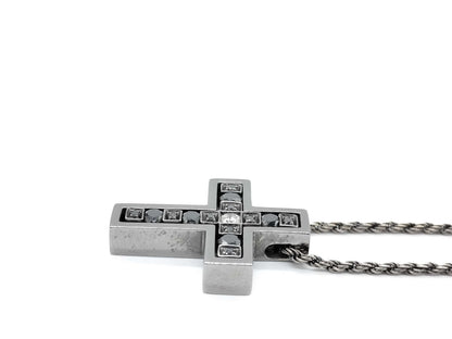 Damiani Belle Epoque Black Diamond Necklace in 750 White Gold, 10.1g 