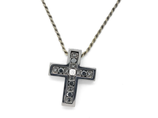 Damiani Belle Epoque Black Diamond Necklace in 750 White Gold, 10.1g 