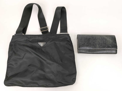 PRADA nylon shoulder bag/Burberry long wallet shoulder bag