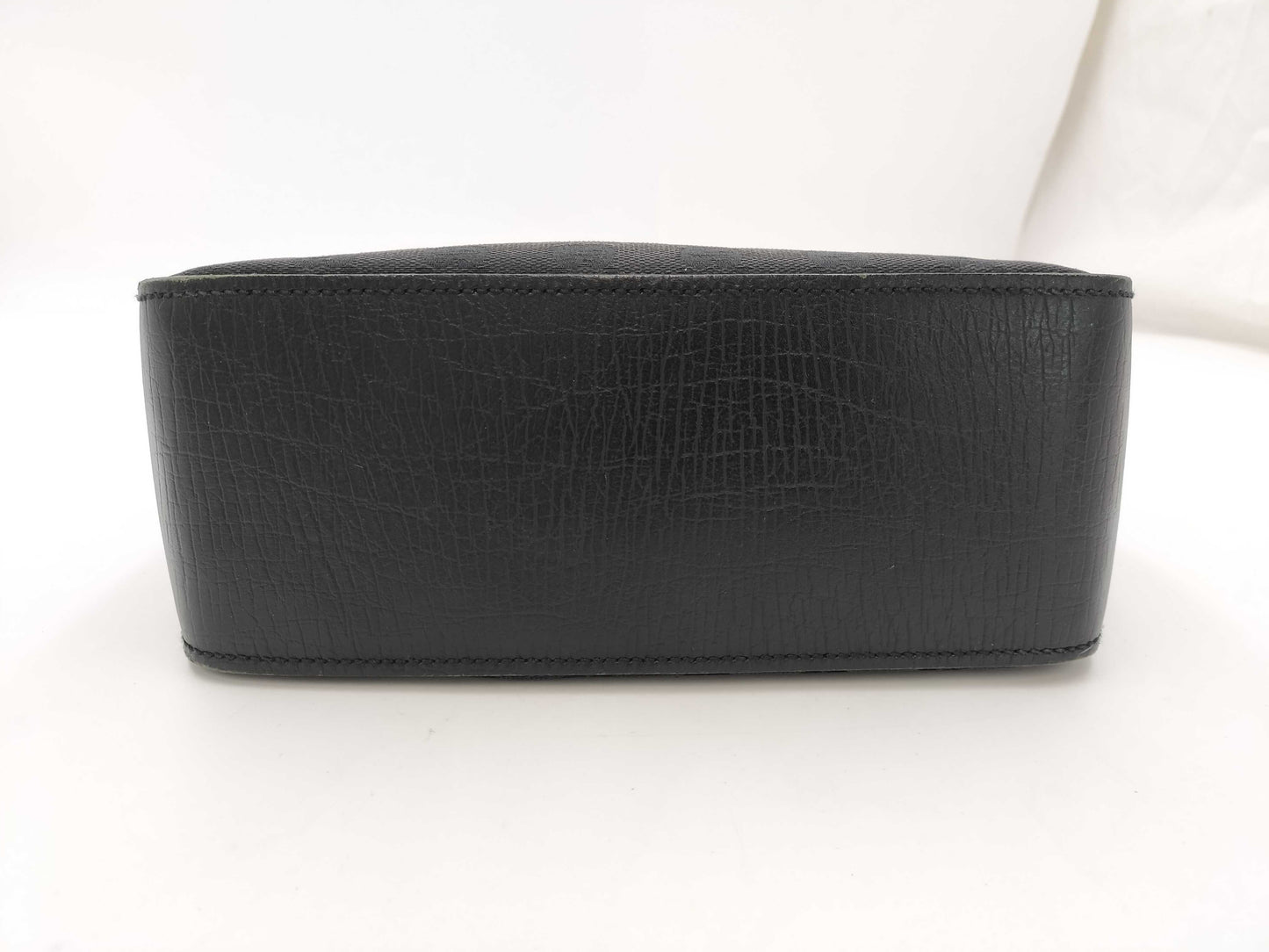 GUCCI GG Canvas Leather Tote Bag, Black, 107757