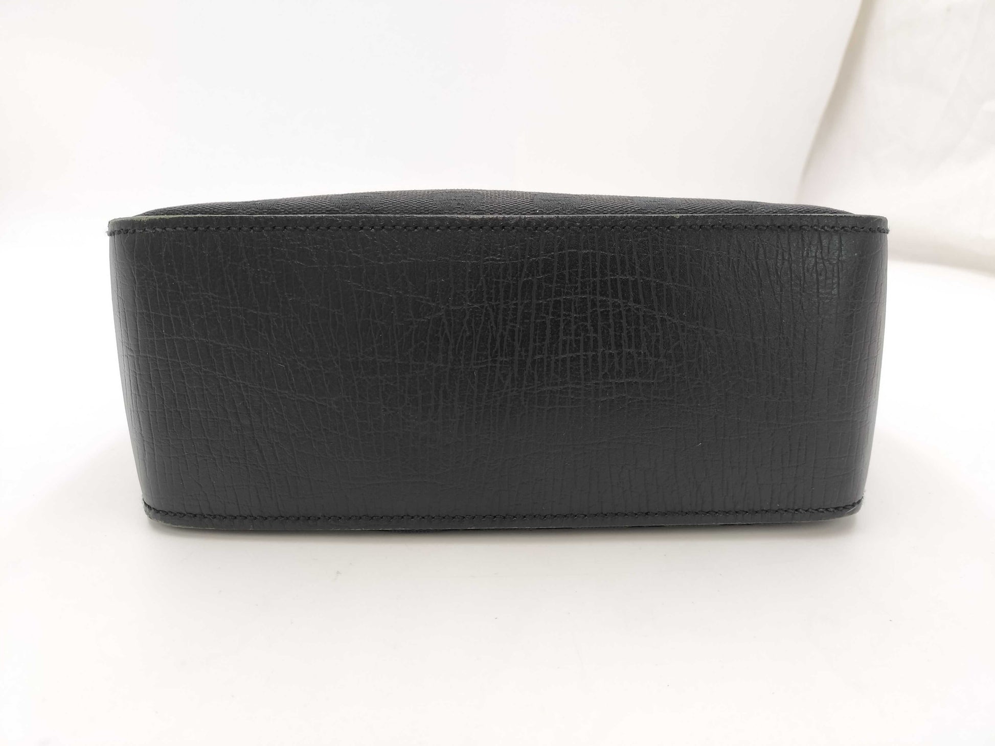 GUCCI GG Canvas Leather Tote Bag, Black, 107757