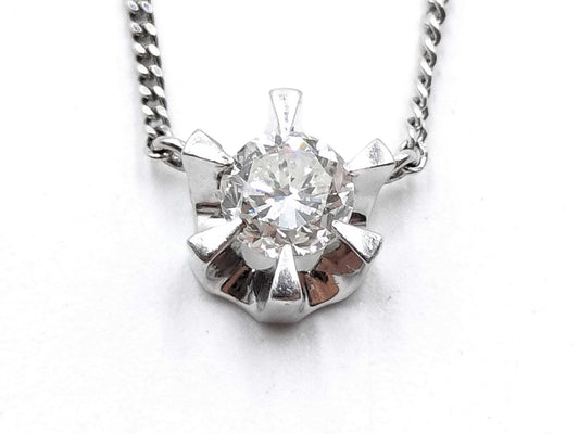 D0.41ct Pt900/850 3.3g Necklace 