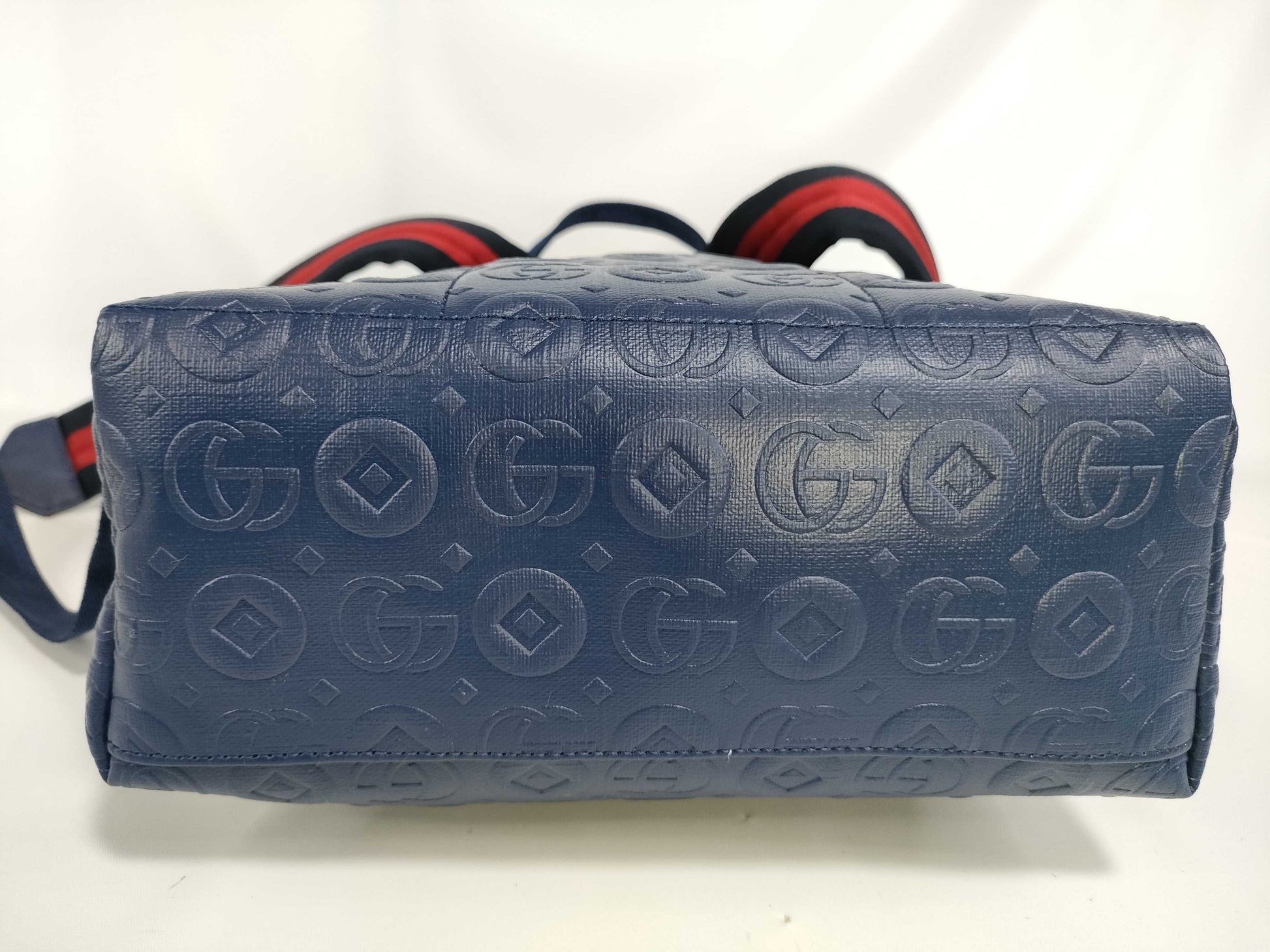 GUCCI Double G Blue Backpack Geometric Rucksack