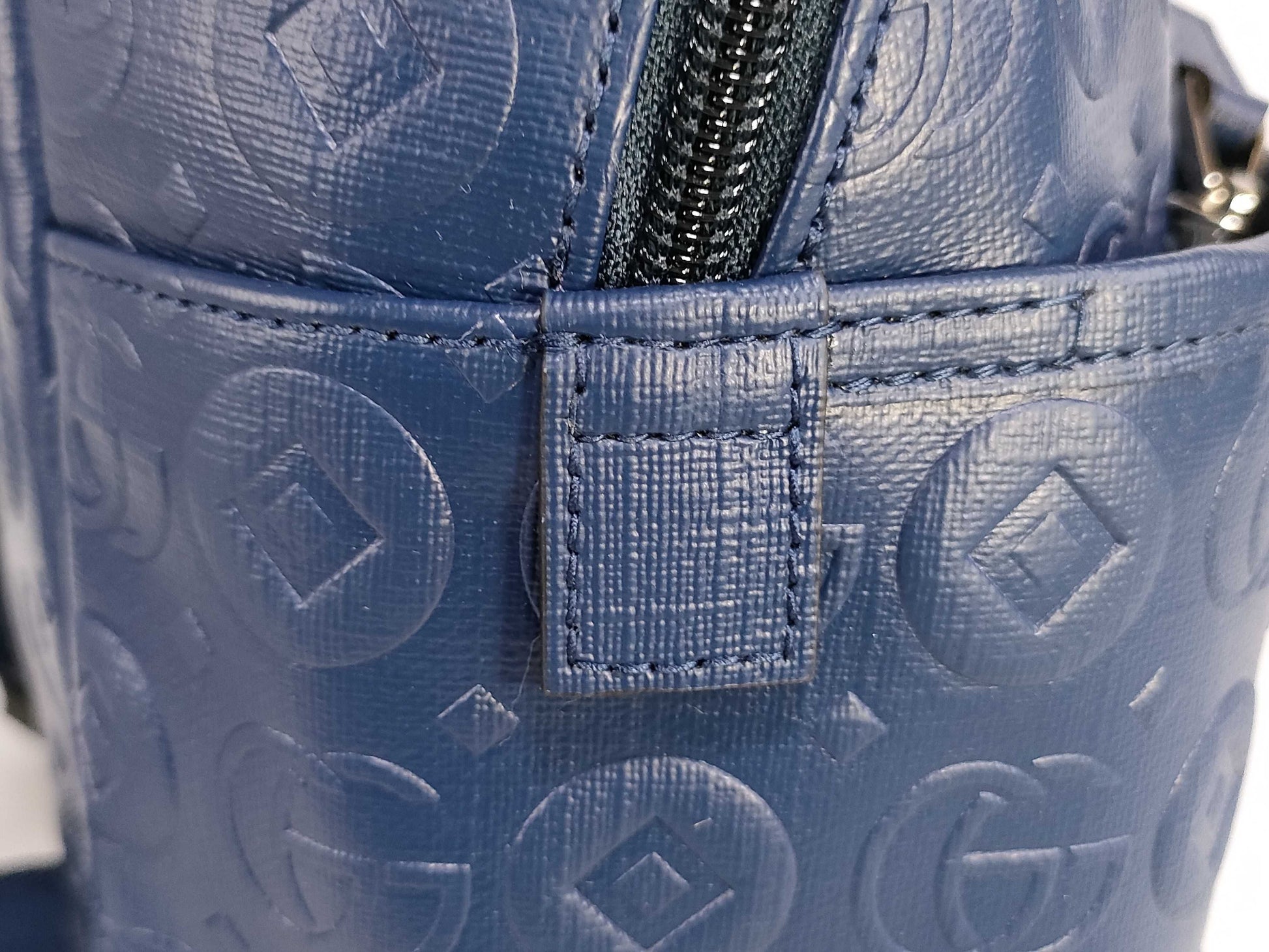 GUCCI Double G Blue Backpack Geometric Rucksack