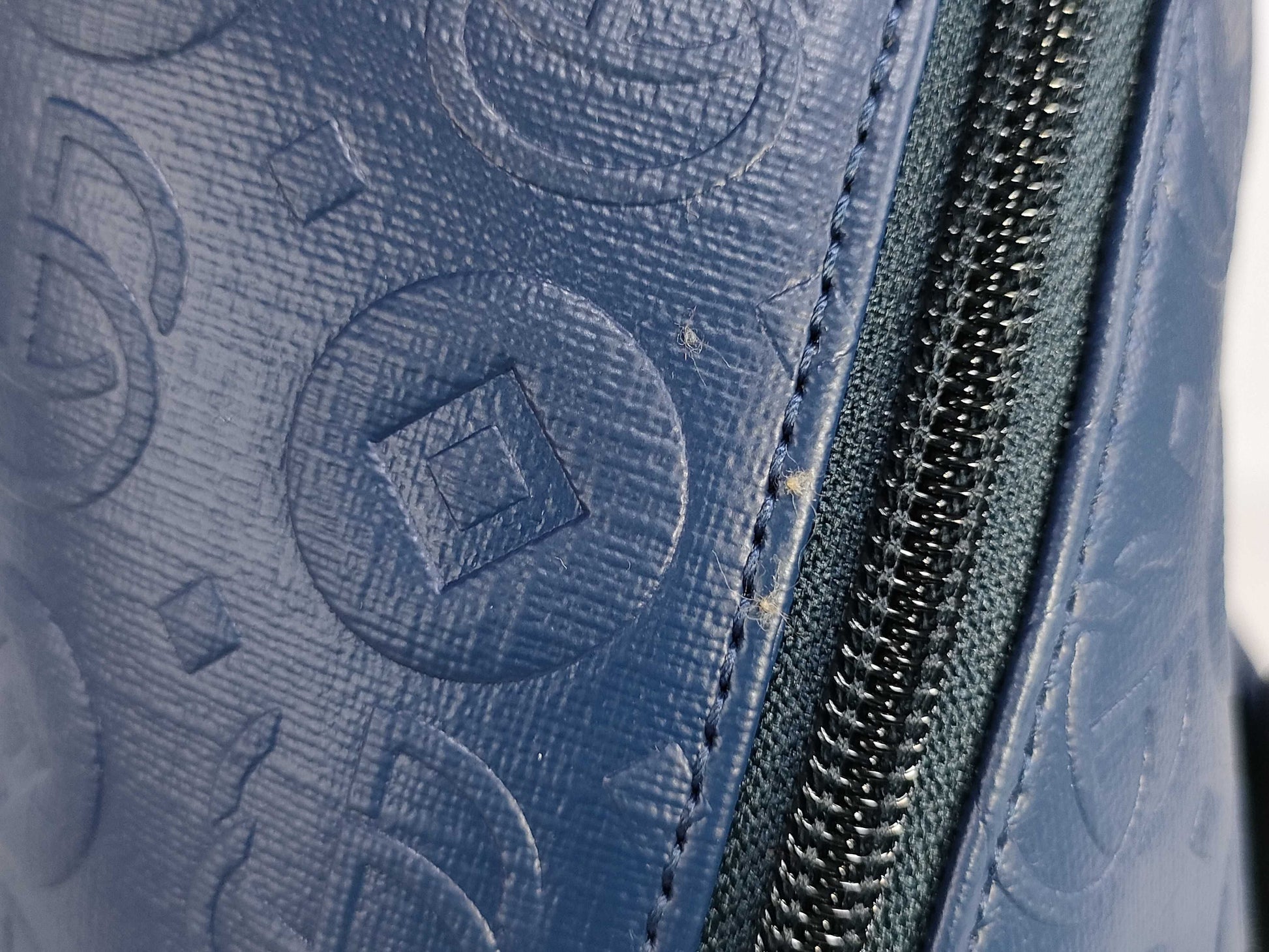 GUCCI Double G Blue Backpack Geometric Rucksack