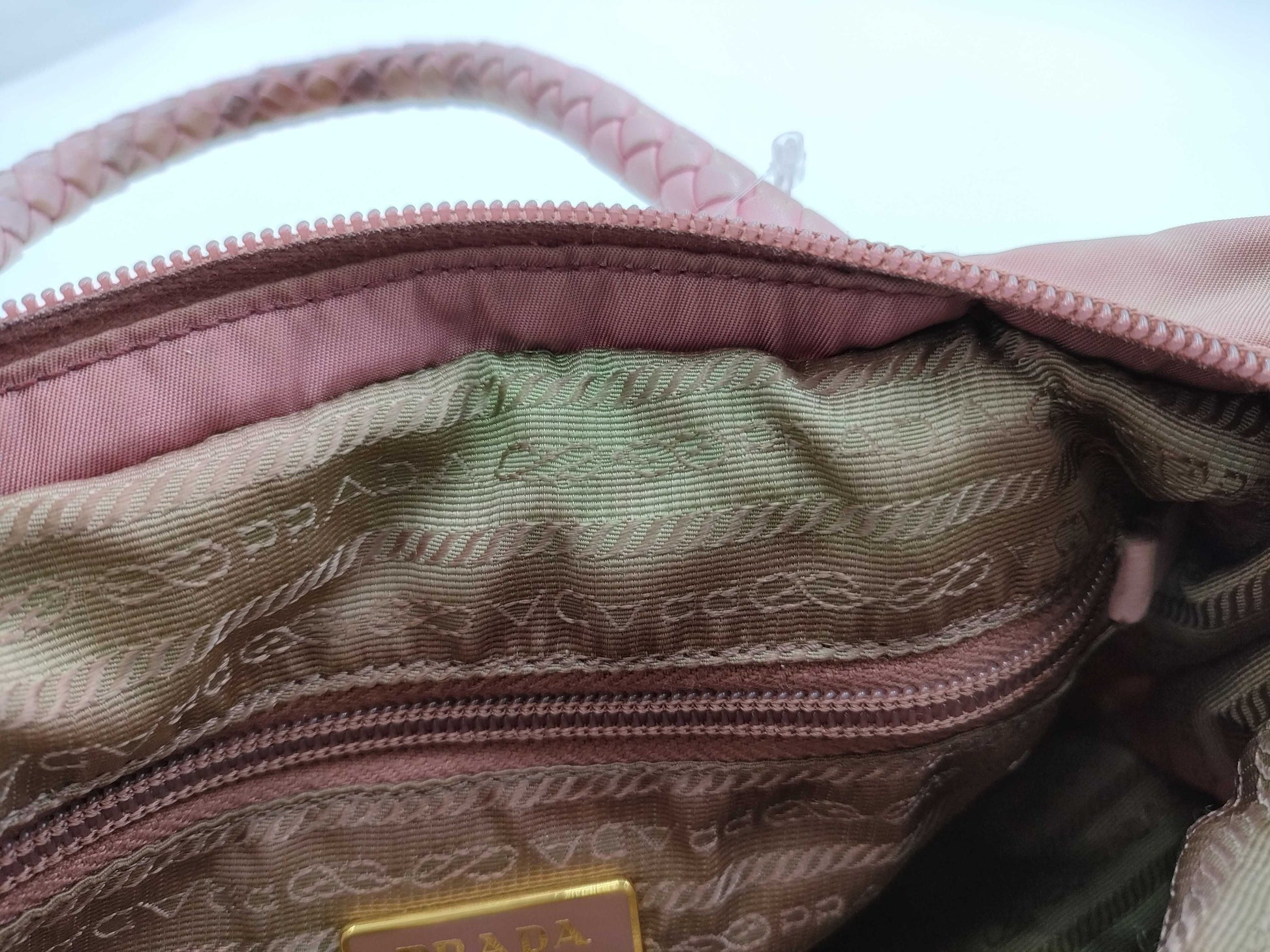 PRADA Nylon x Leather Ribbon 2WAY Pink Shoulder Bag