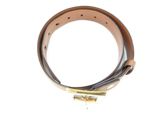 BVLGARI gold hardware leather belt
