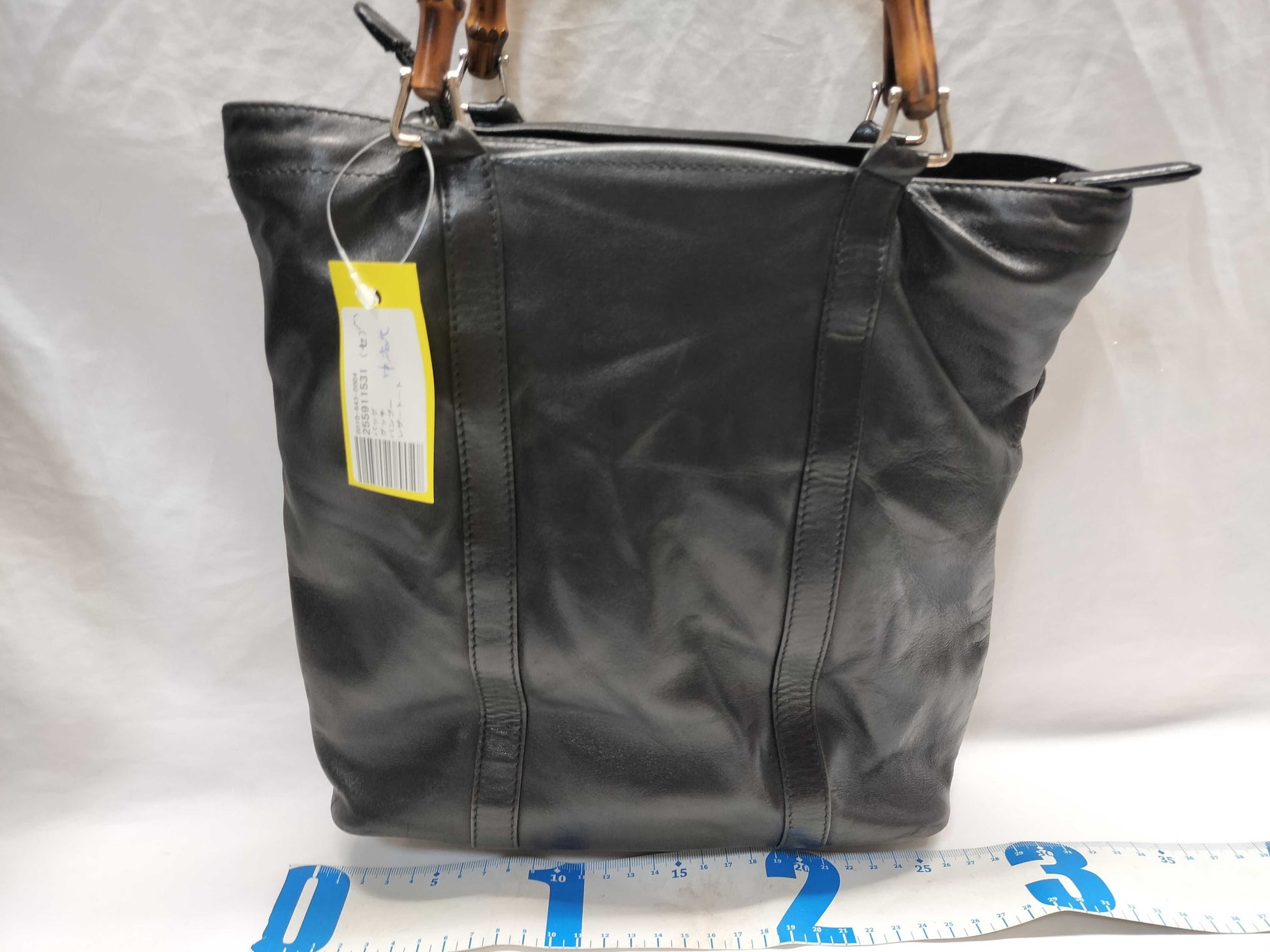 GUCCI Bamboo Leather Tote Handbag