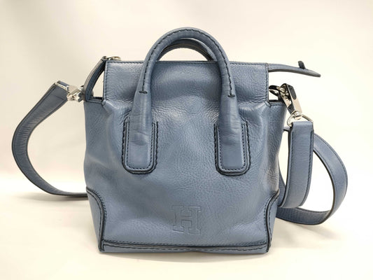 HIROFU Leather 2-Way Indigo Handbag