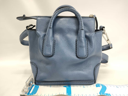 HIROFU Leather 2-Way Indigo Handbag
