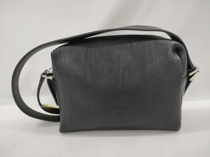 Hirofu Leather Shoulder Bag Noir