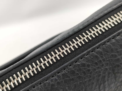 Hirofu Leather Shoulder Bag Noir