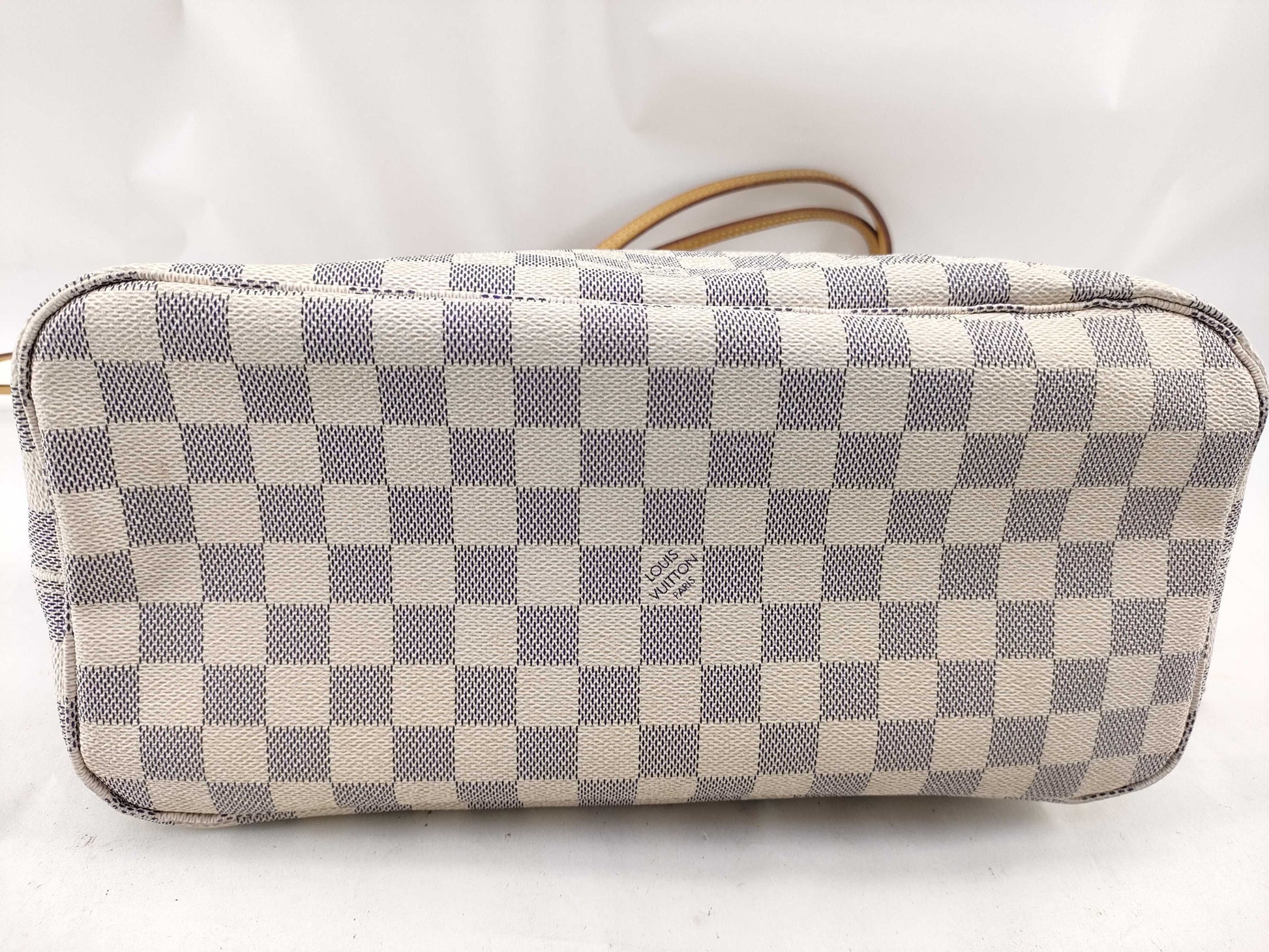 LOUIS VUITTON Damier Azur Neverfull MM Tote Bag with Pouch