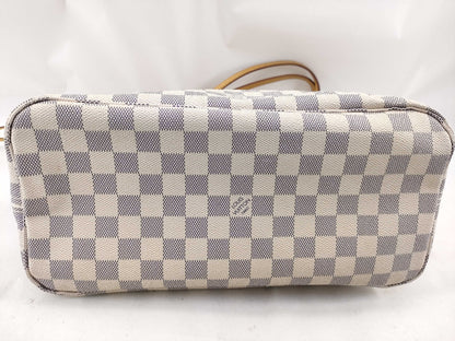 LOUIS VUITTON Damier Azur Neverfull MM Tote Bag with Pouch