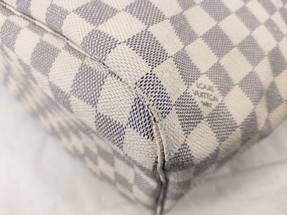 LOUIS VUITTON Damier Azur Neverfull MM Tote Bag with Pouch