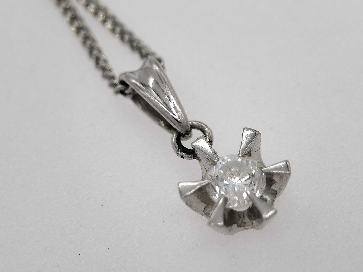 D 0.25ct Pt900/Pt850 3.2g Necklace 