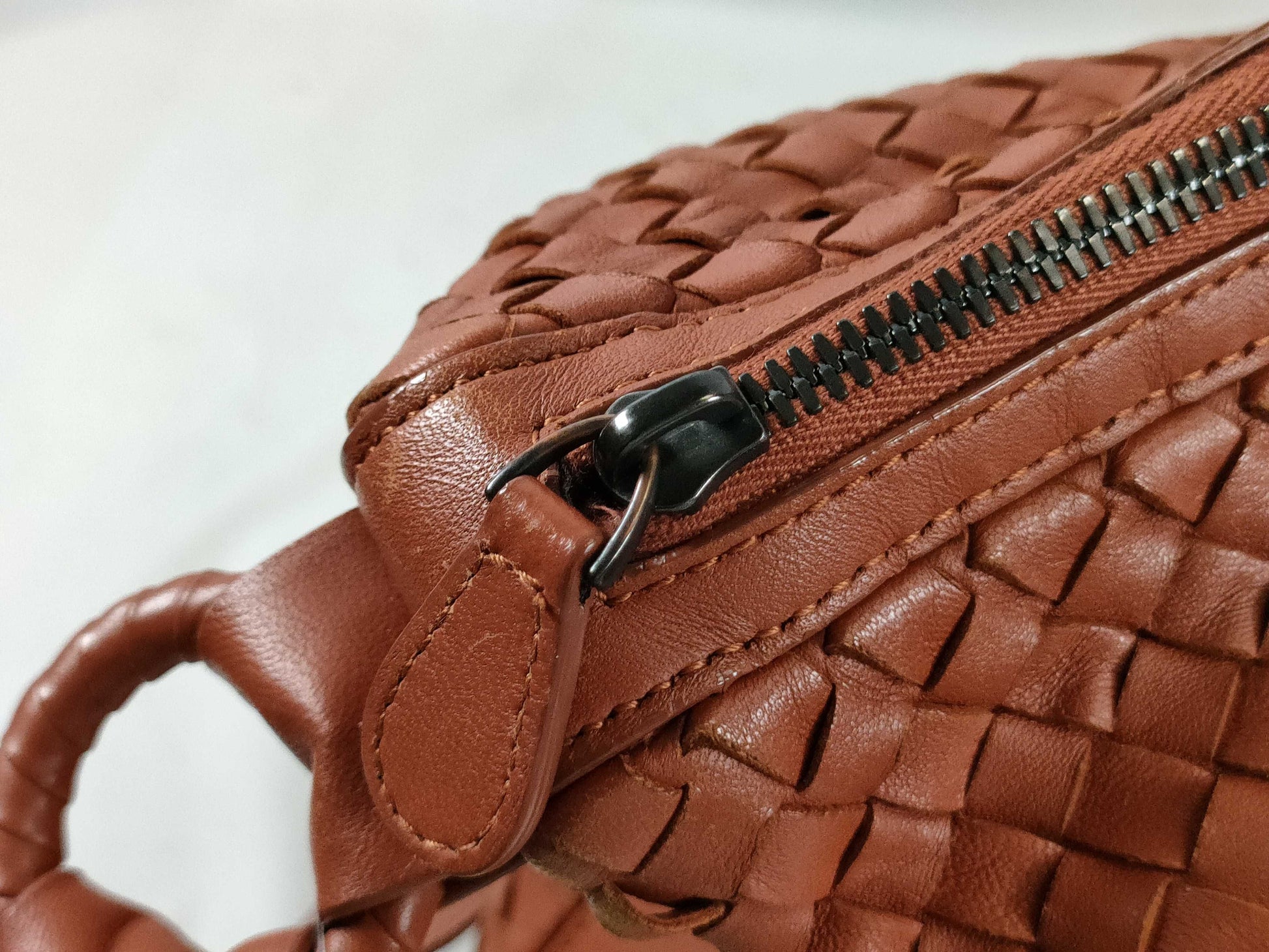 BOTTEGA VENETA Intrecciato One-Shoulder Bag, Brown, 115658