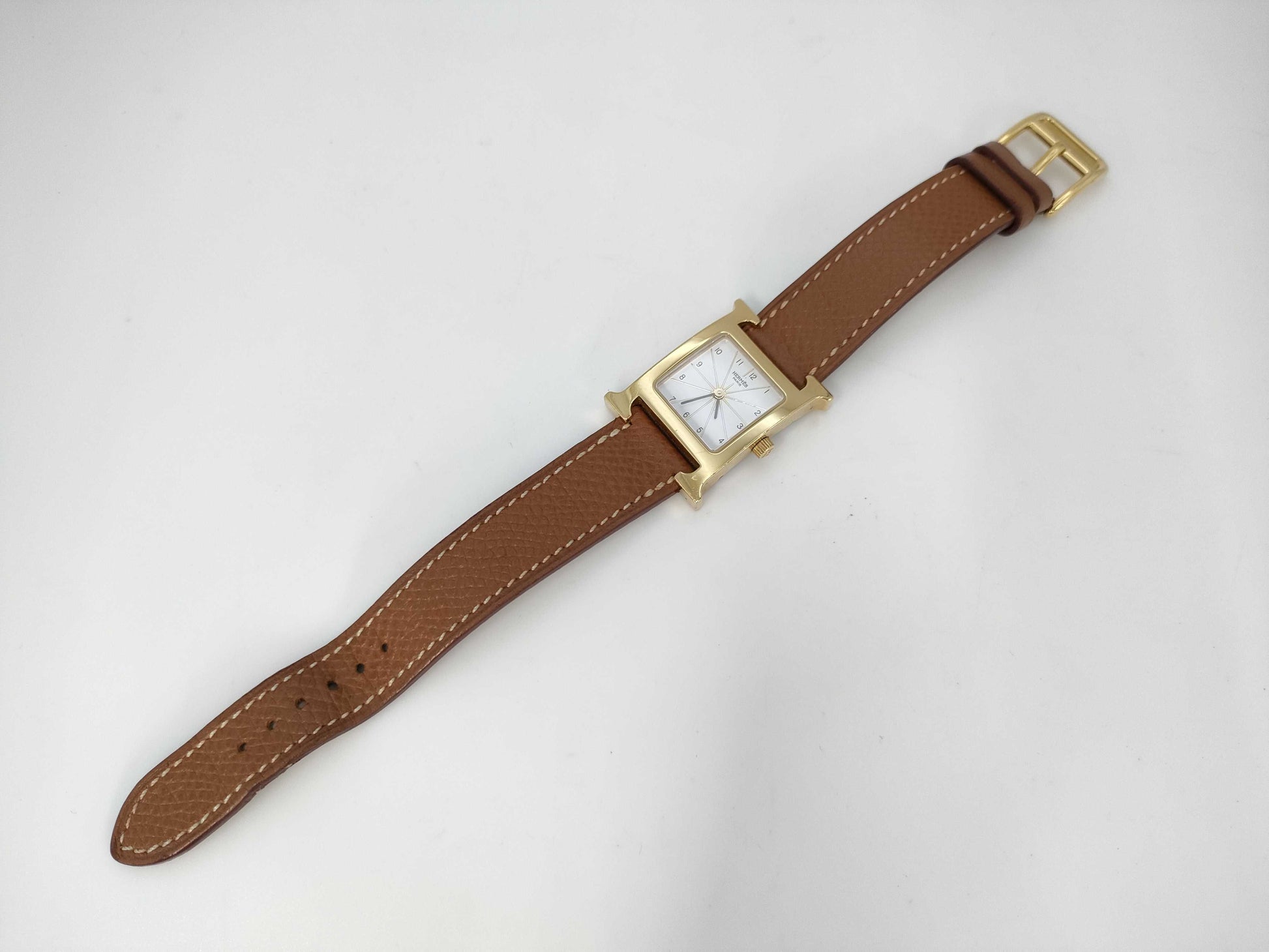 HERMES H Watch HH1.201 □E 1137202 White Dial Quartz Women's Watch