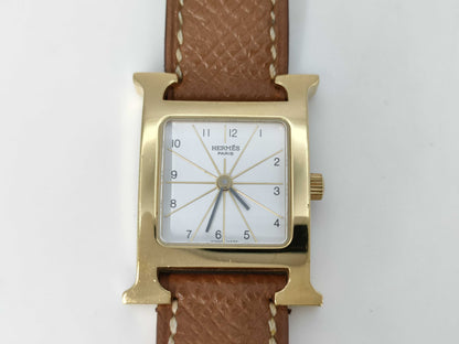 HERMES H Watch HH1.201 □E 1137202 White Dial Quartz Women's Watch