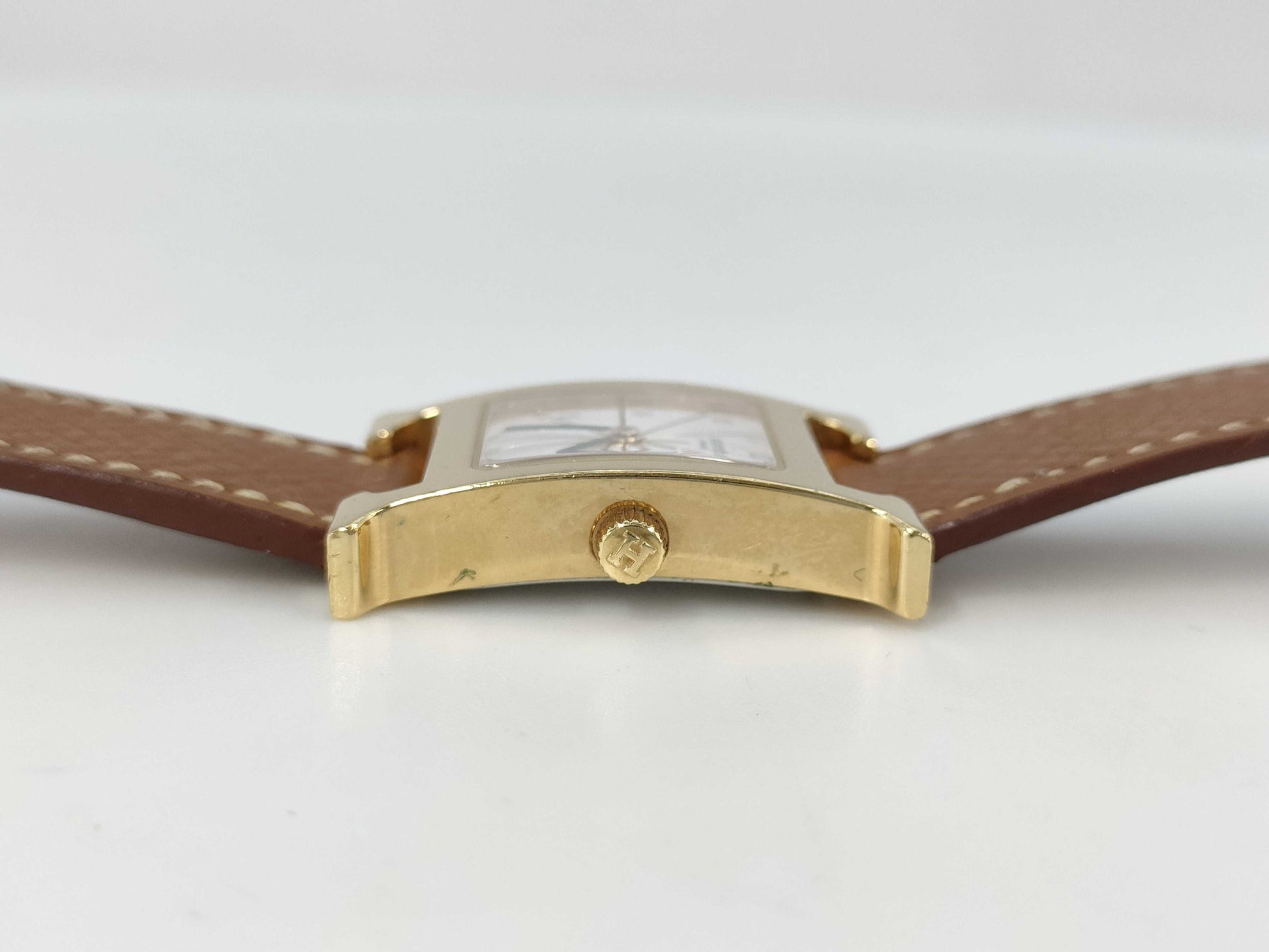 HERMES H Watch HH1.201 □E 1137202 White Dial Quartz Women's Watch