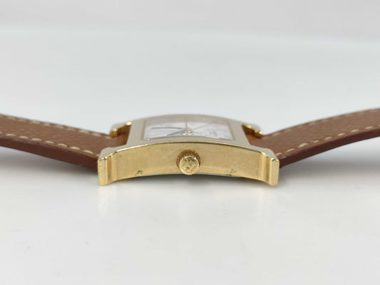 HERMES H Watch HH1.201 □E 1137202 White Dial Quartz Women's Watch