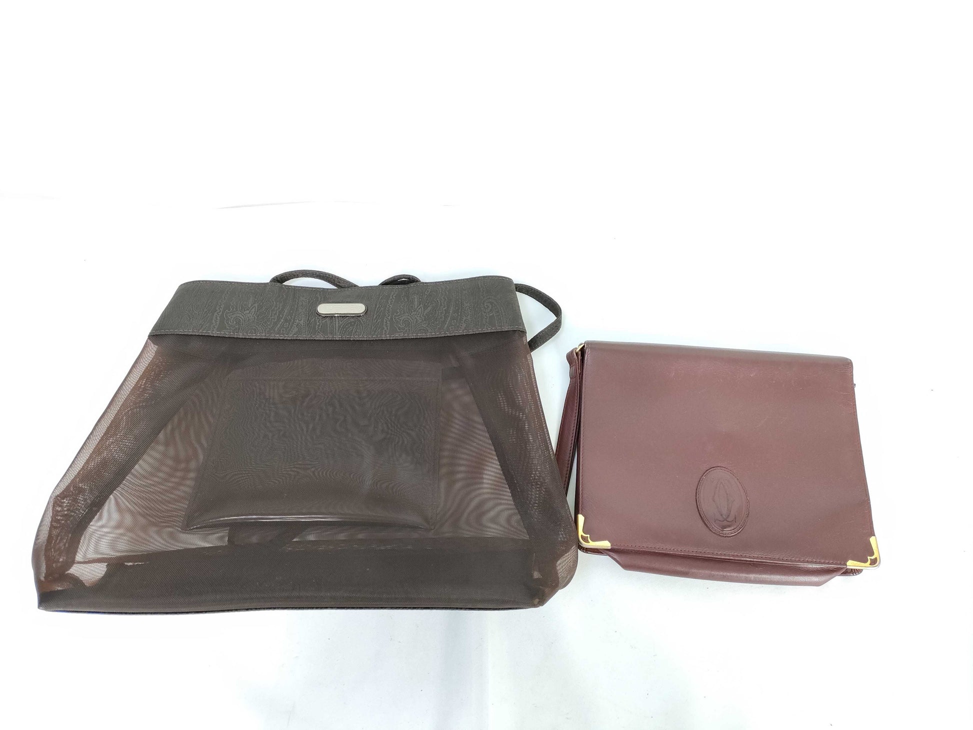 ETRO Bordeaux/ETRO Mesh Bag 2-Piece Tote Bag Set