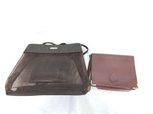 ETRO Bordeaux/ETRO Mesh Bag 2-Piece Tote Bag Set