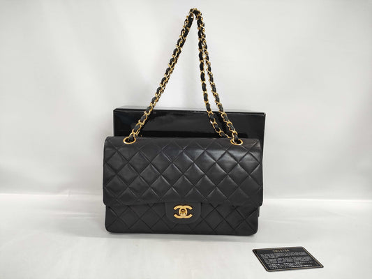 CHANEL Lambskin Matelasse Double Flap 25 0 Series Chain Shoulder Bag