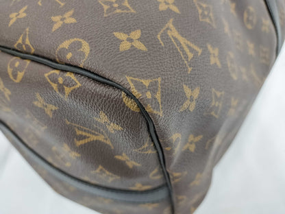 LOUIS VUITTON Monogram Macassar Keepall 55 Bandouliere Black Boston Bag M5671