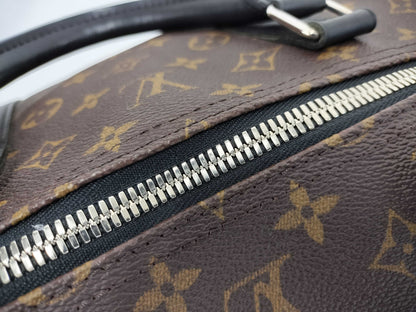 LOUIS VUITTON Monogram Macassar Keepall 55 Bandouliere Black Boston Bag M5671
