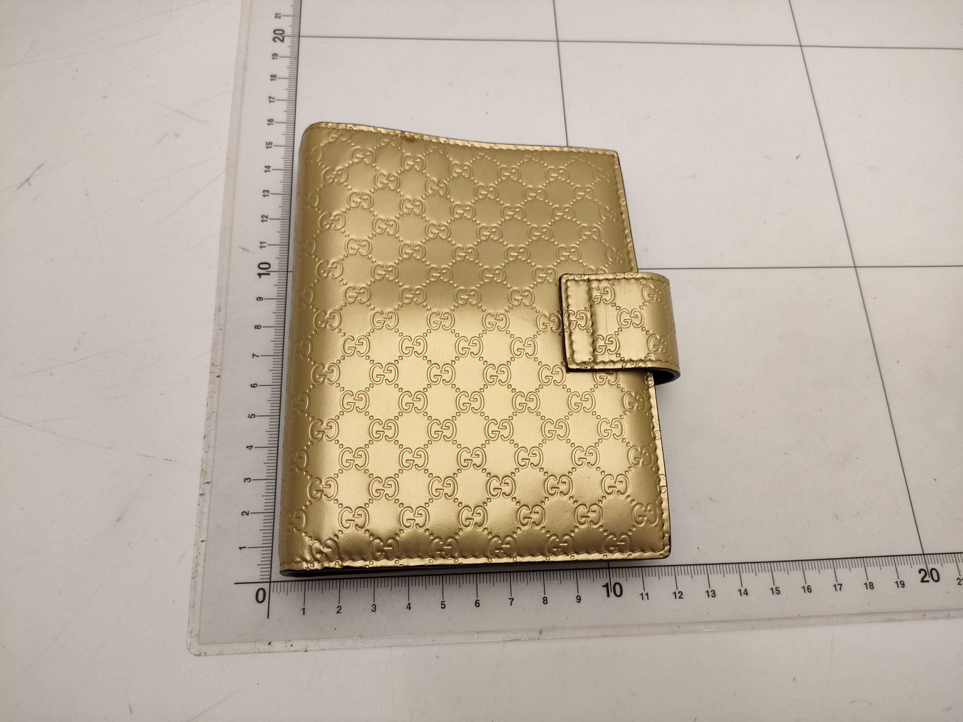 GUCCI 245946・0416/Micro GG/Heart/Notebook/Gold Notebook Cover