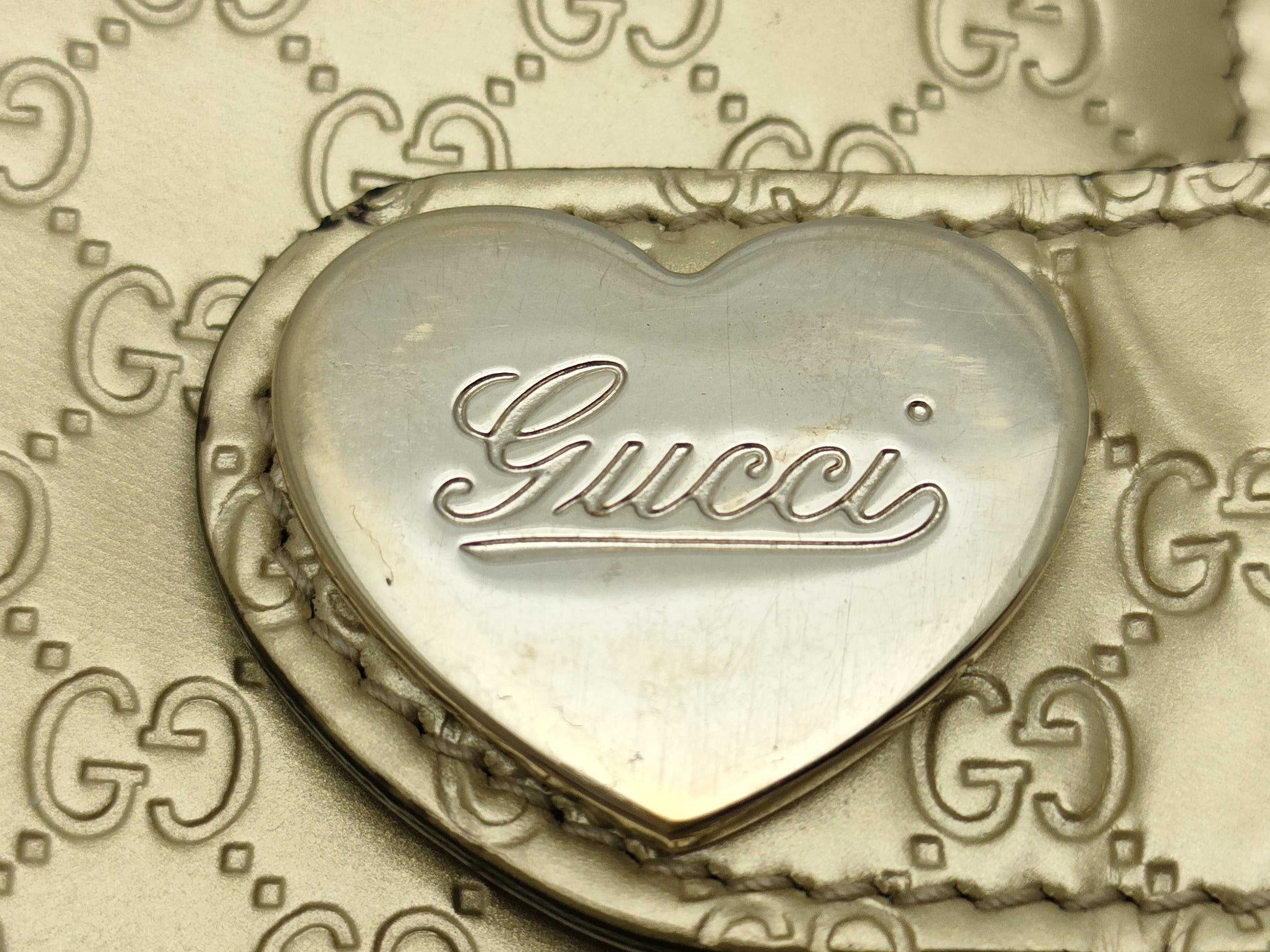 GUCCI 245946・0416/Micro GG/Heart/Notebook/Gold Notebook Cover