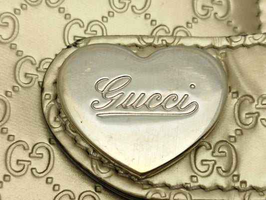 GUCCI 245946・0416/Micro GG/Heart/Notebook/Gold Notebook Cover