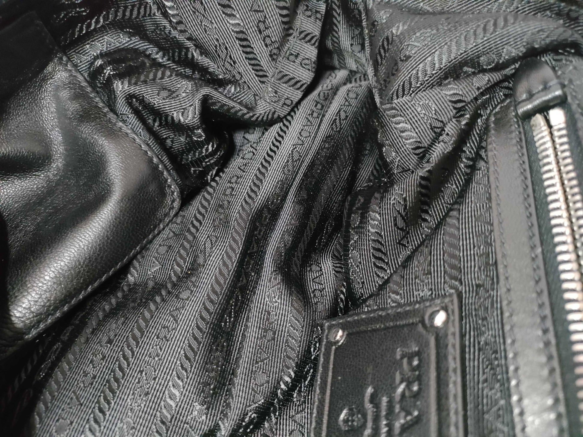 PRADA Nylon Frill Handbag Tessuto with Padlock and Key