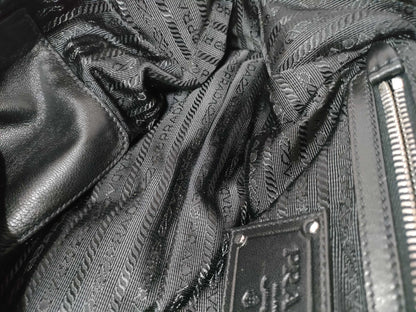 PRADA Nylon Frill Handbag Tessuto with Padlock and Key