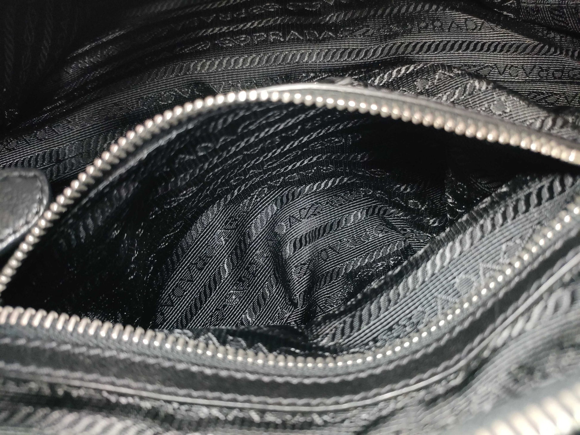 PRADA Nylon Frill Handbag Tessuto with Padlock and Key