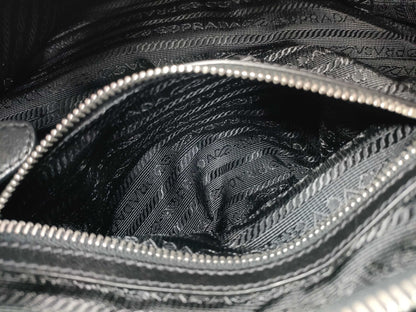 PRADA Nylon Frill Handbag Tessuto with Padlock and Key