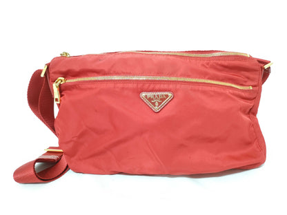 PRADA Nylon Shoulder Bag Red Shoulder Bag