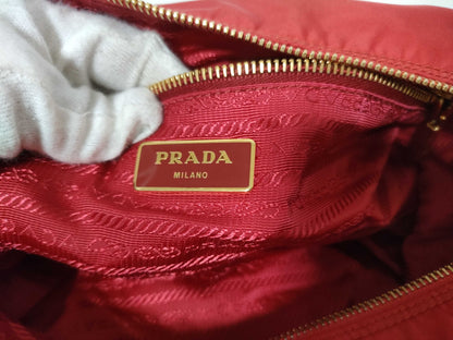 PRADA Nylon Shoulder Bag Red Shoulder Bag