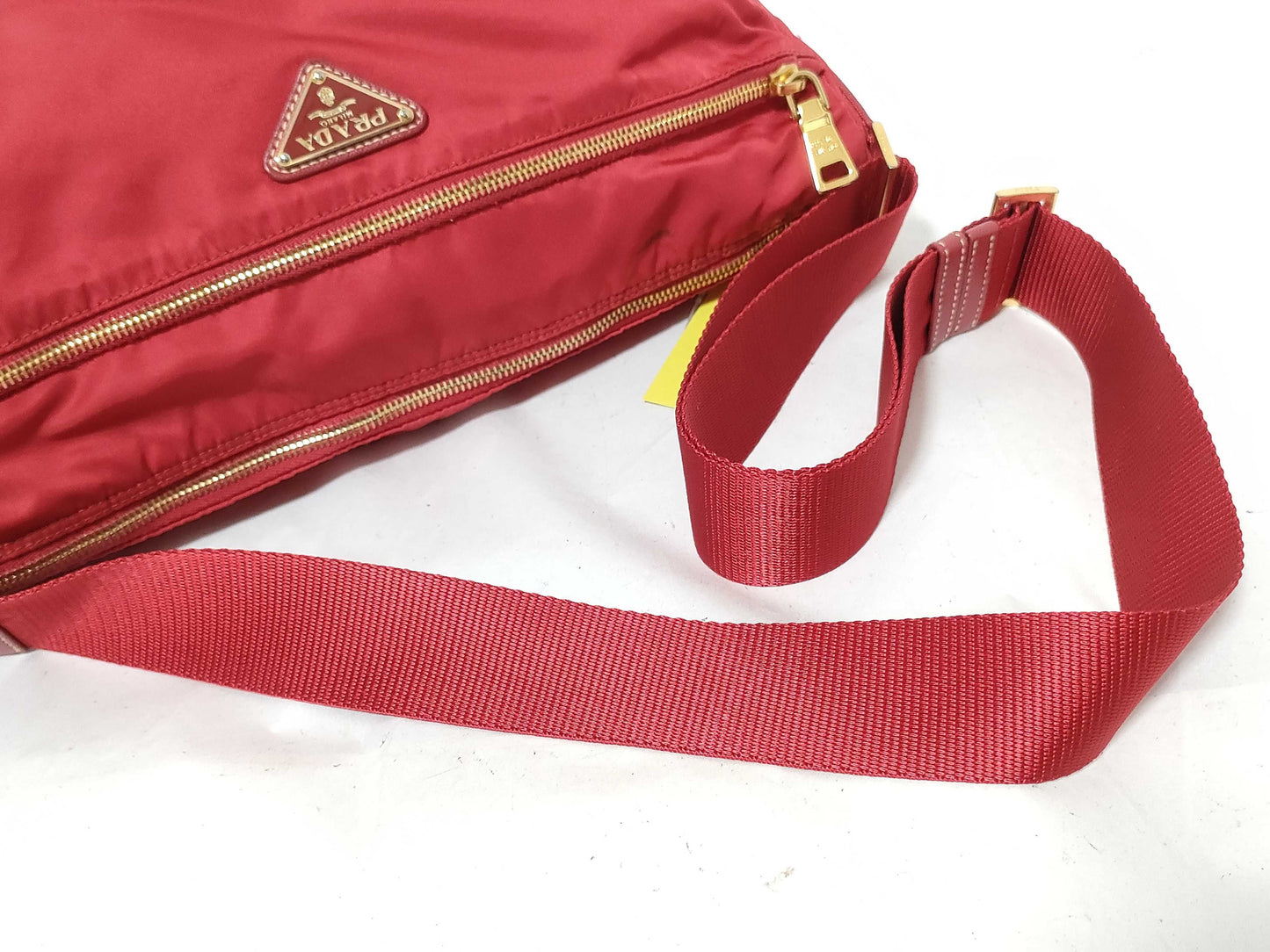 PRADA Nylon Shoulder Bag Red Shoulder Bag