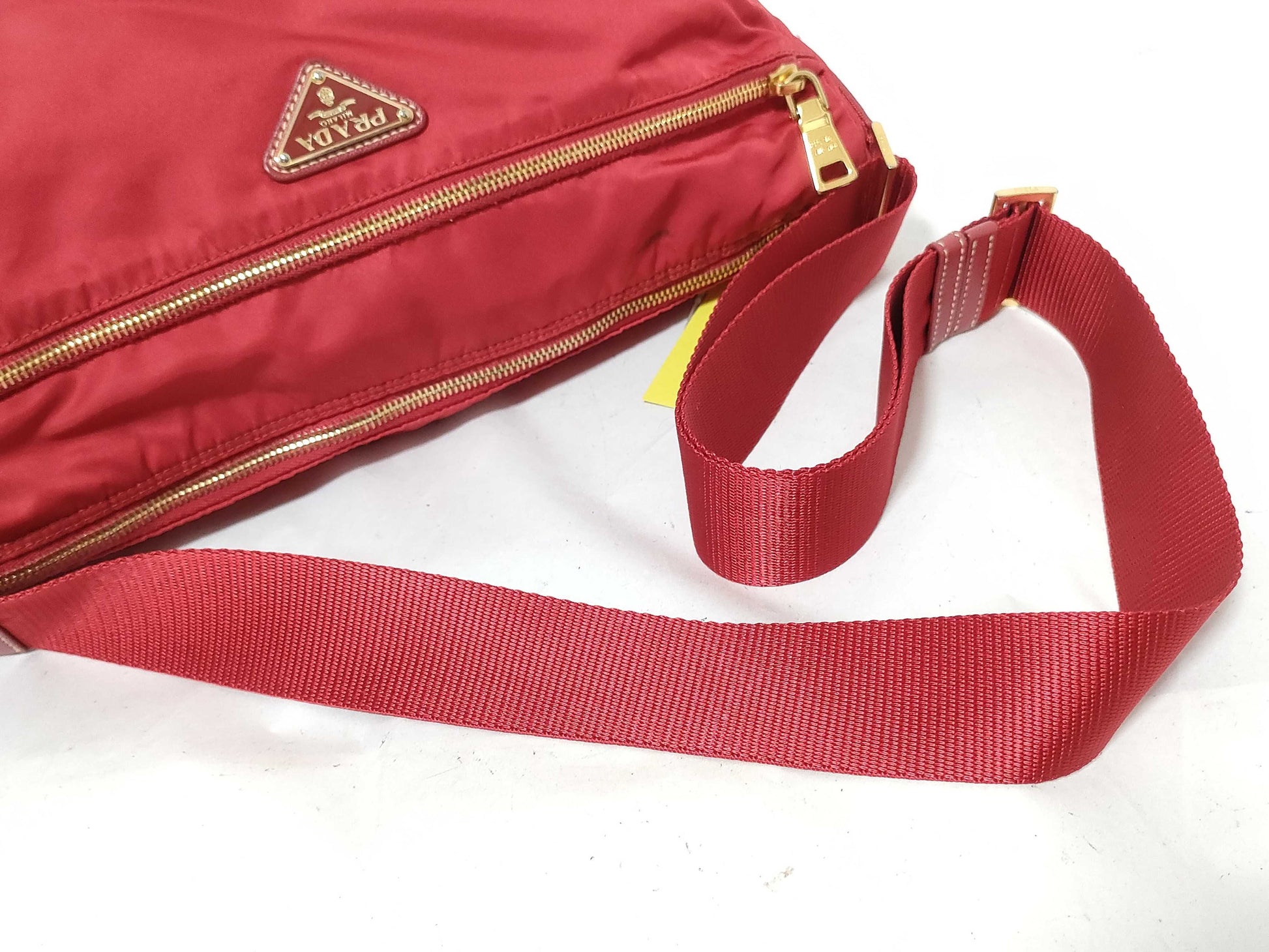 PRADA Nylon Shoulder Bag Red Shoulder Bag