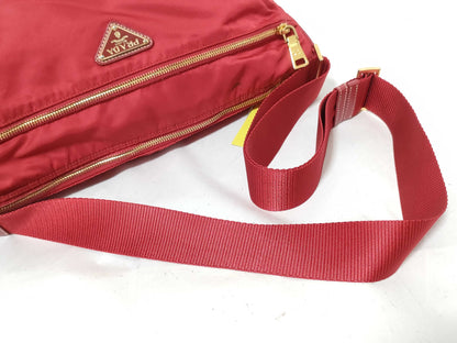 PRADA Nylon Shoulder Bag Red Shoulder Bag
