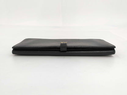 CHANEL Caviar Skin Coco Button Long Wallet