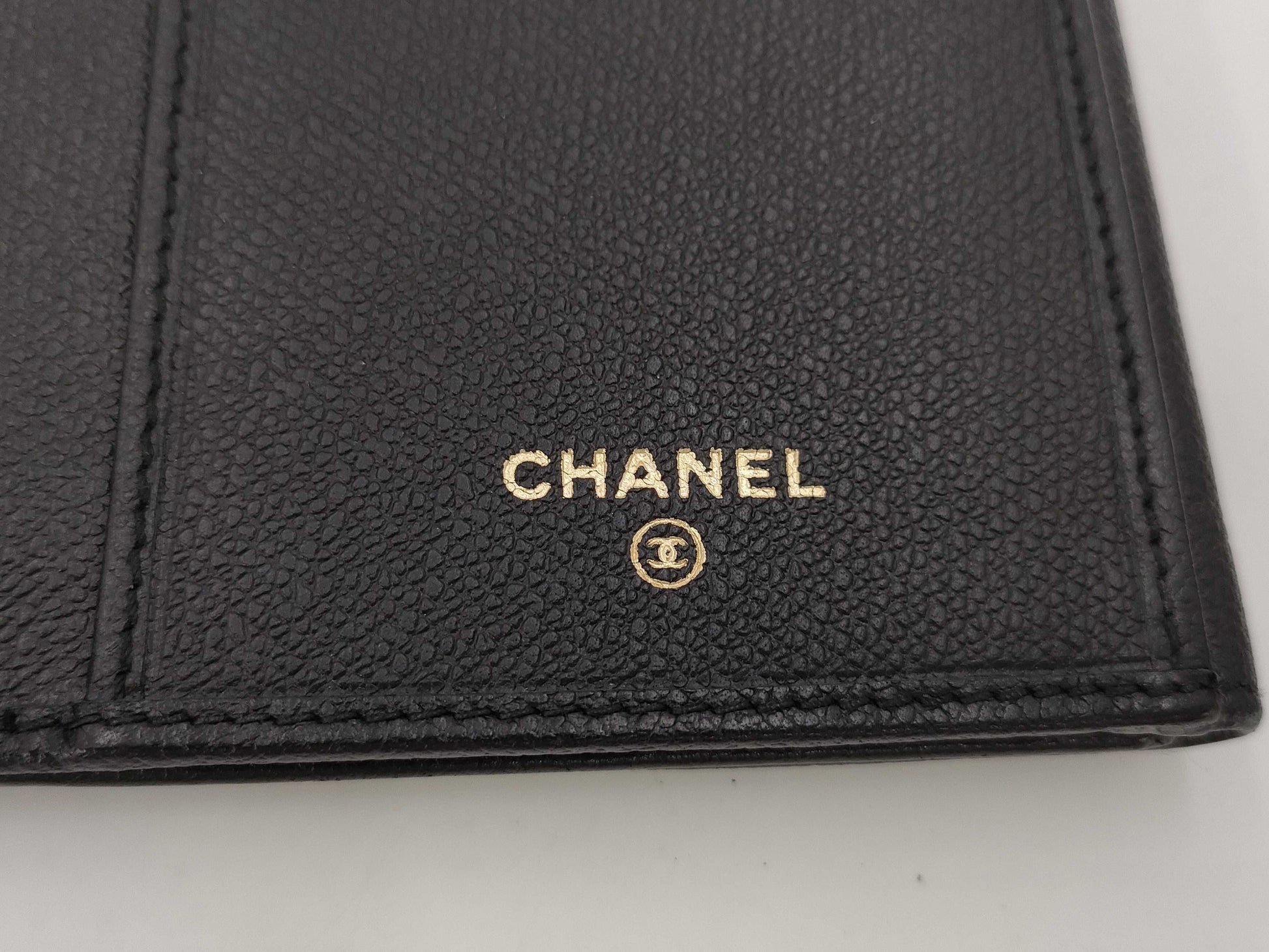 CHANEL Caviar Skin Coco Button Long Wallet