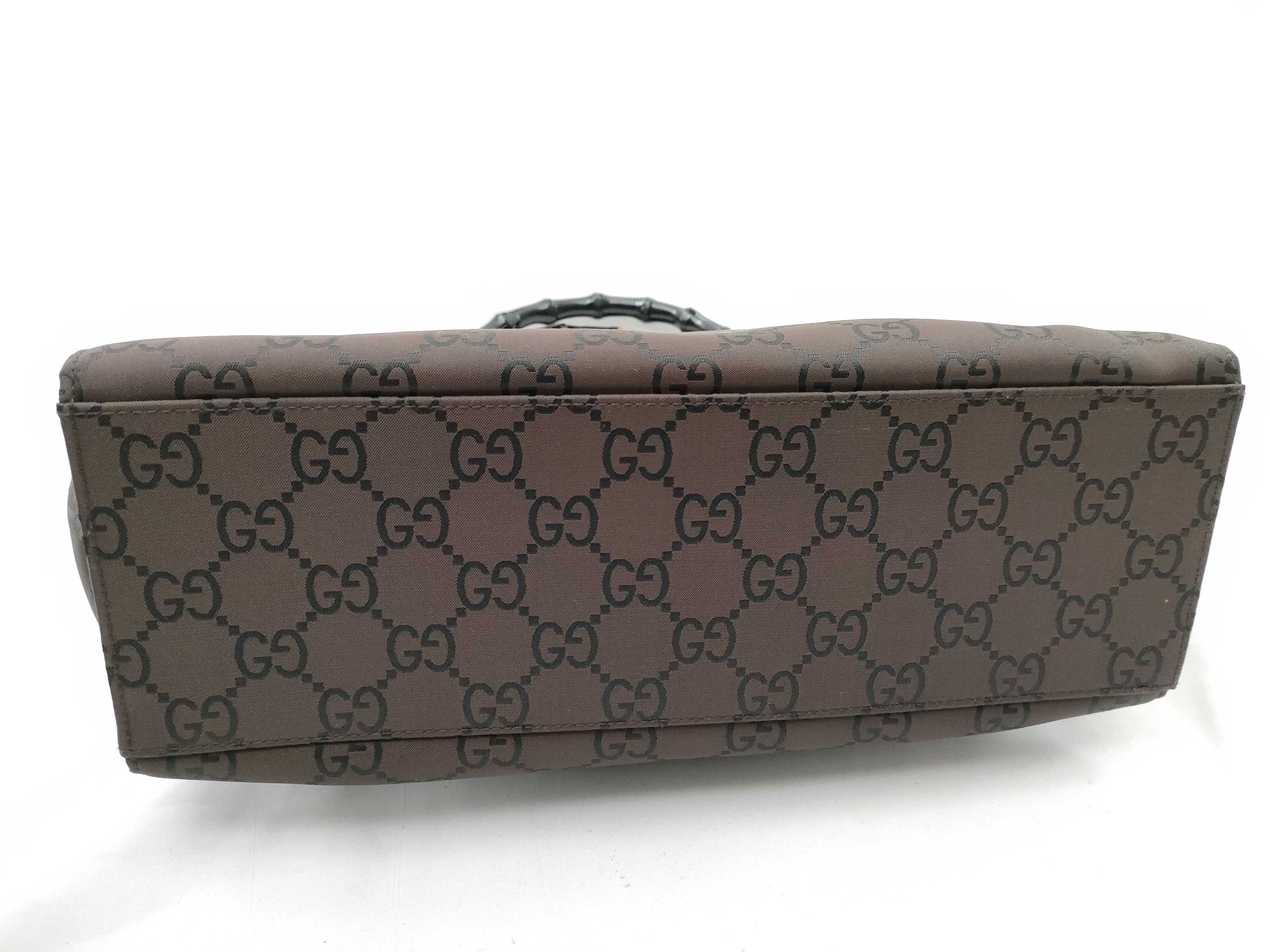 GUCCI Bamboo Hand Canvas Handbag