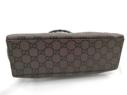 GUCCI Bamboo Hand Canvas Handbag