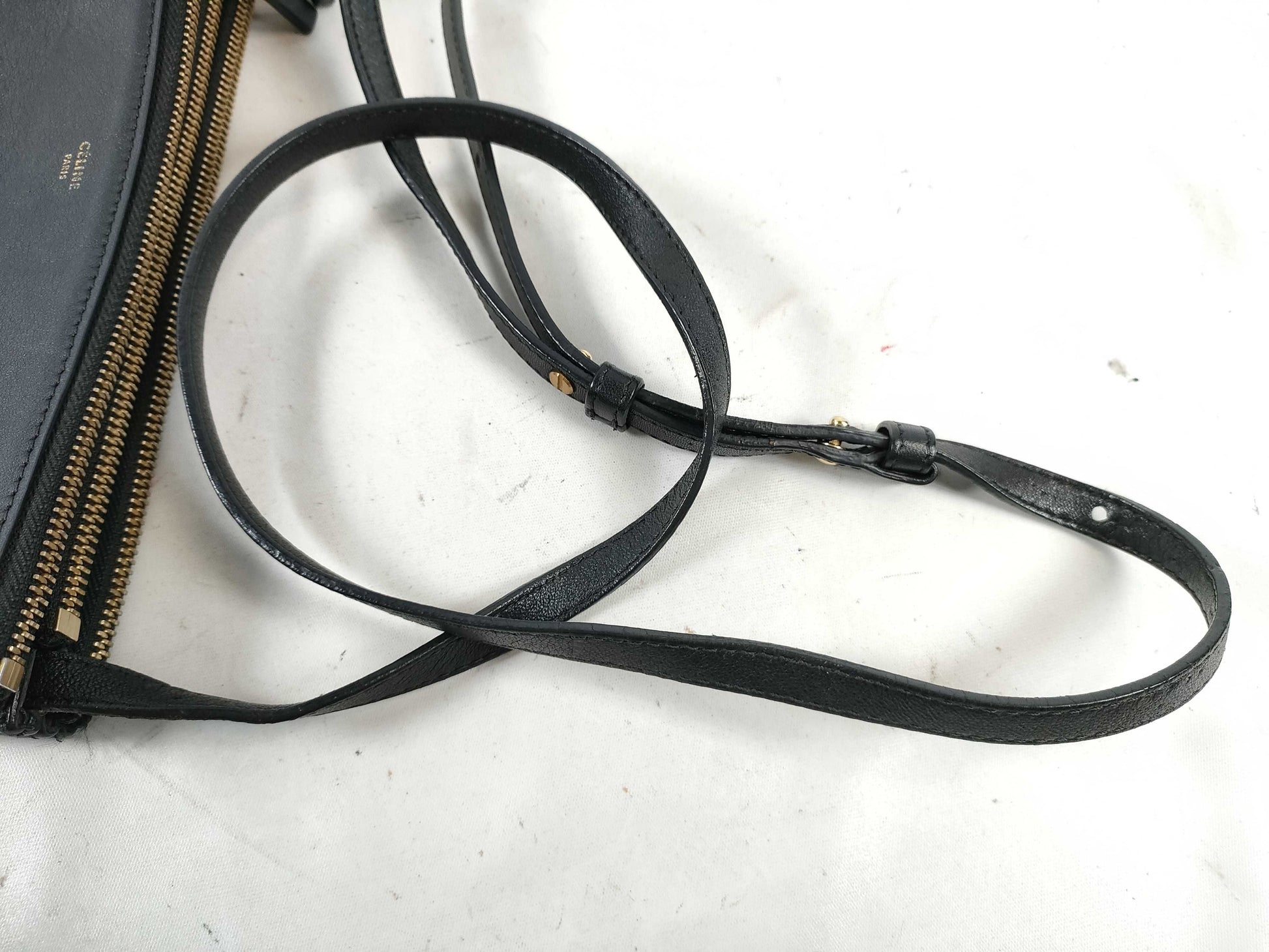 CELINE Leather Shoulder Bag Black Shoulder Bag Shoulder Bag