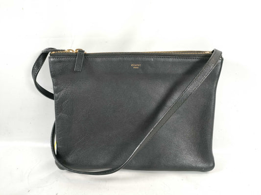 CELINE Leather Shoulder Bag Black Shoulder Bag Shoulder Bag